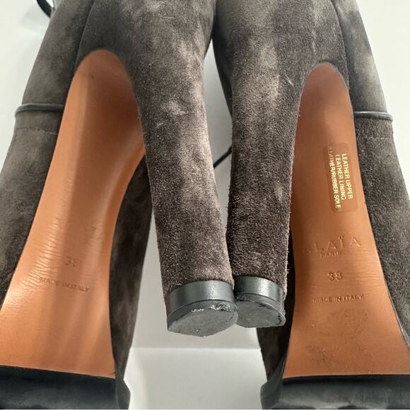 Seen on Beyonce Alaïa Grey Suede Platform Hiker Boots size EU 38 - Picture 8 of 16